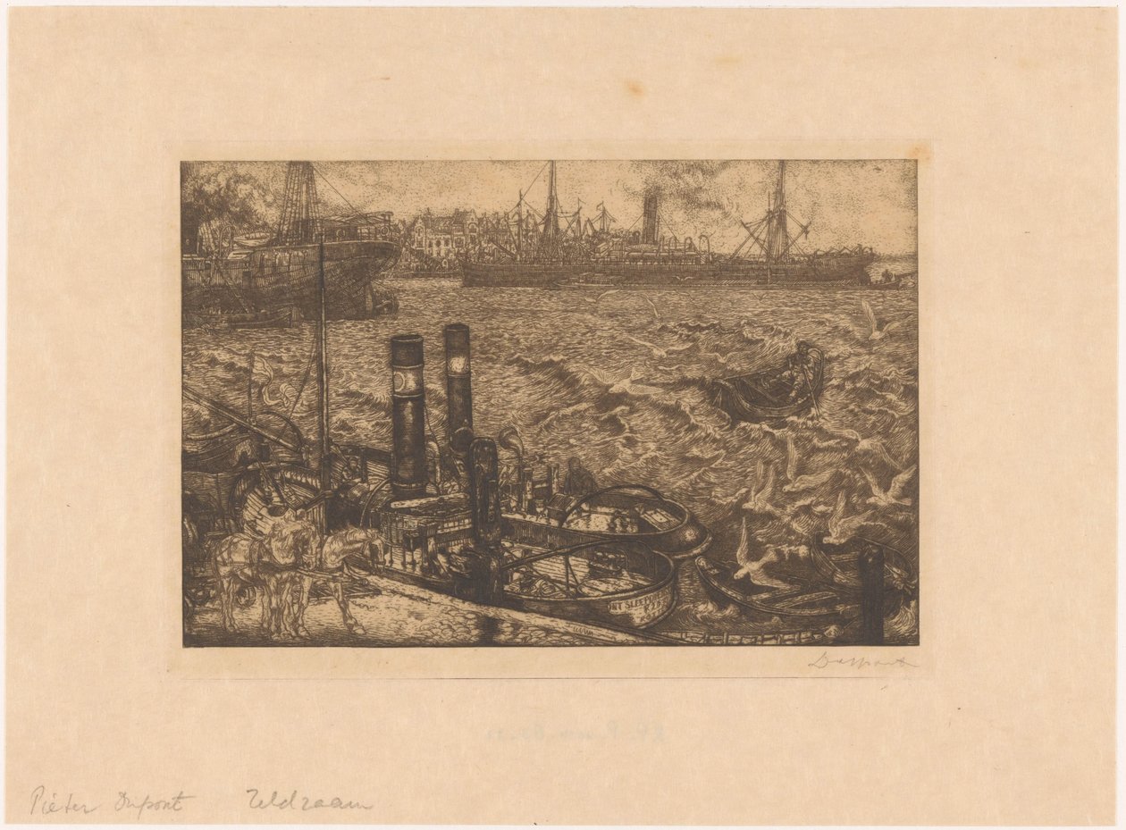 Puerto con remolcadores en Rotterdam de Pieter Dupont