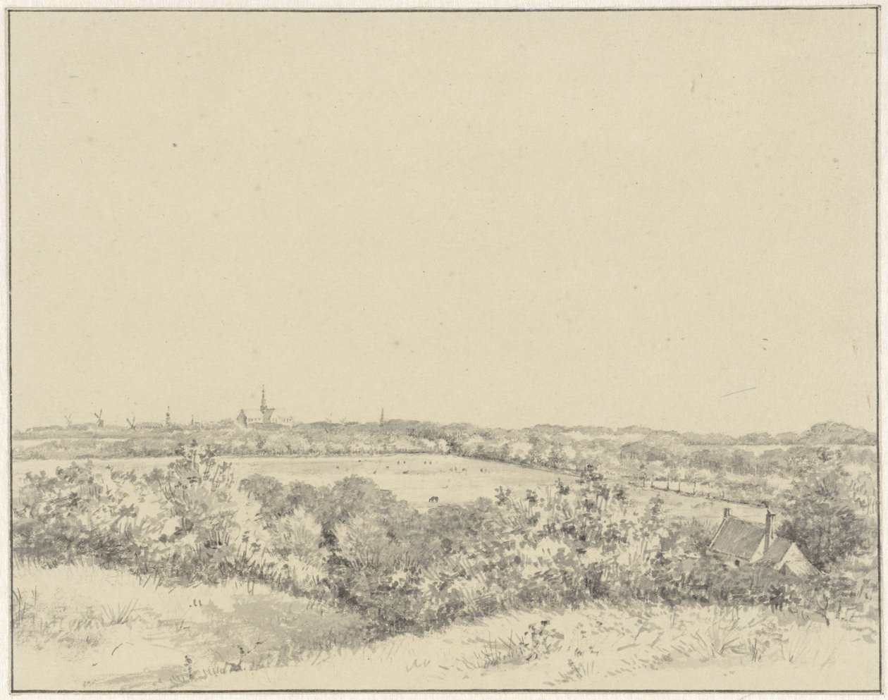 Vista de Haarlem, vista desde las dunas de Pieter Ernst Hendrik Praetorius