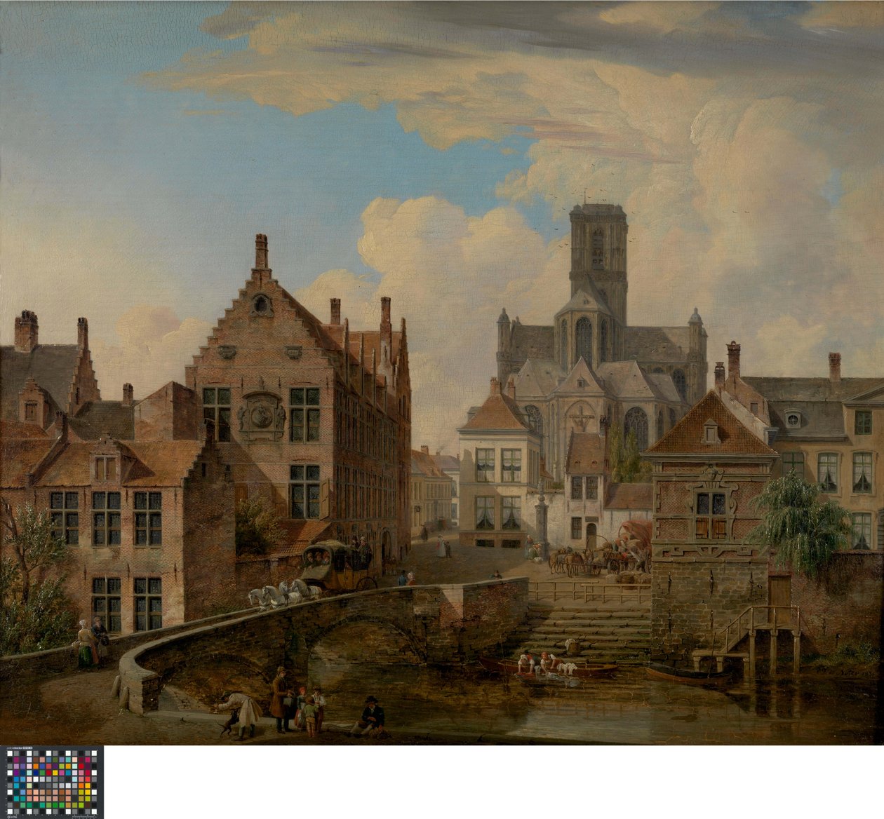 Catedral de San Bavón y Canal de Reep en Gante de Pieter Frans De Noter