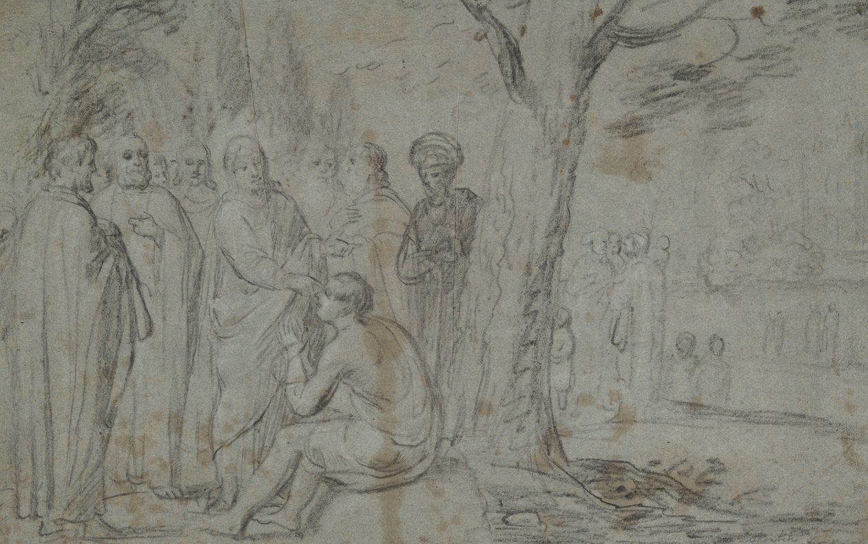 Cristo sanando al ciego (anverso); Venus y Cupido (verso) de Pieter Fransz. de Grebber