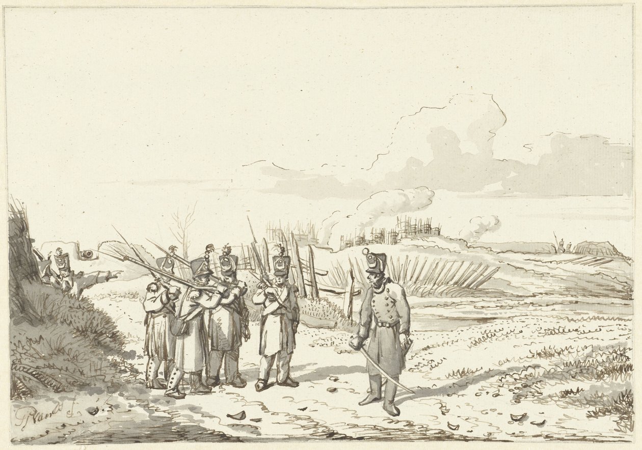 Una patrulla itinerante, 1813-1814 de Pieter Gerardus van Os (signed by artist)