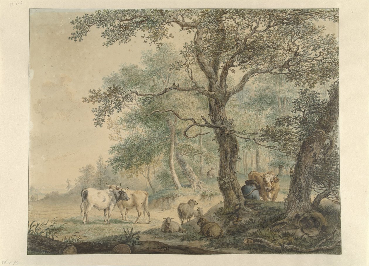 Paisaje con dos pastores con ganado de Pieter Gerardus van Os