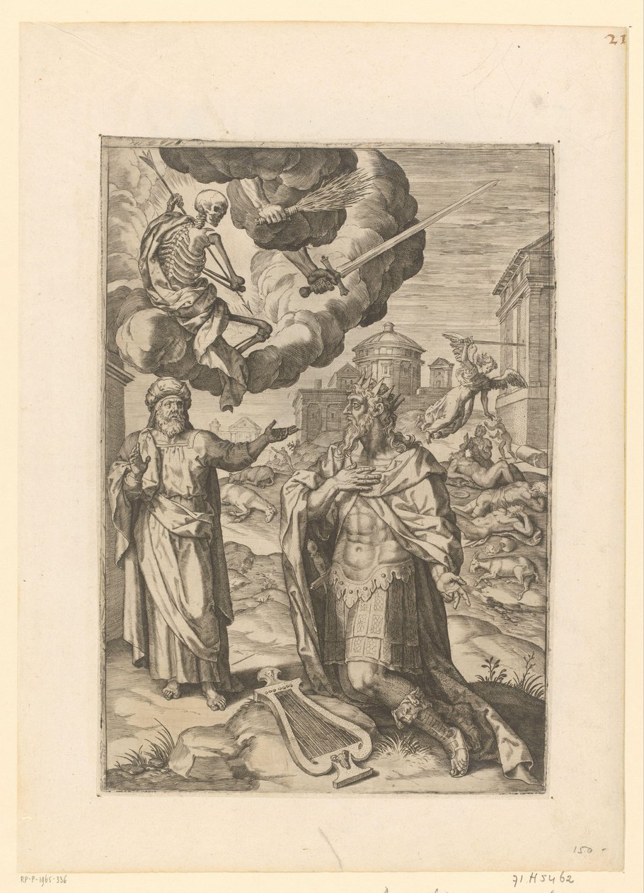 David y Salomón oran por el fin del castigo de Israel de Pieter Jalhea Furnius (possibly)