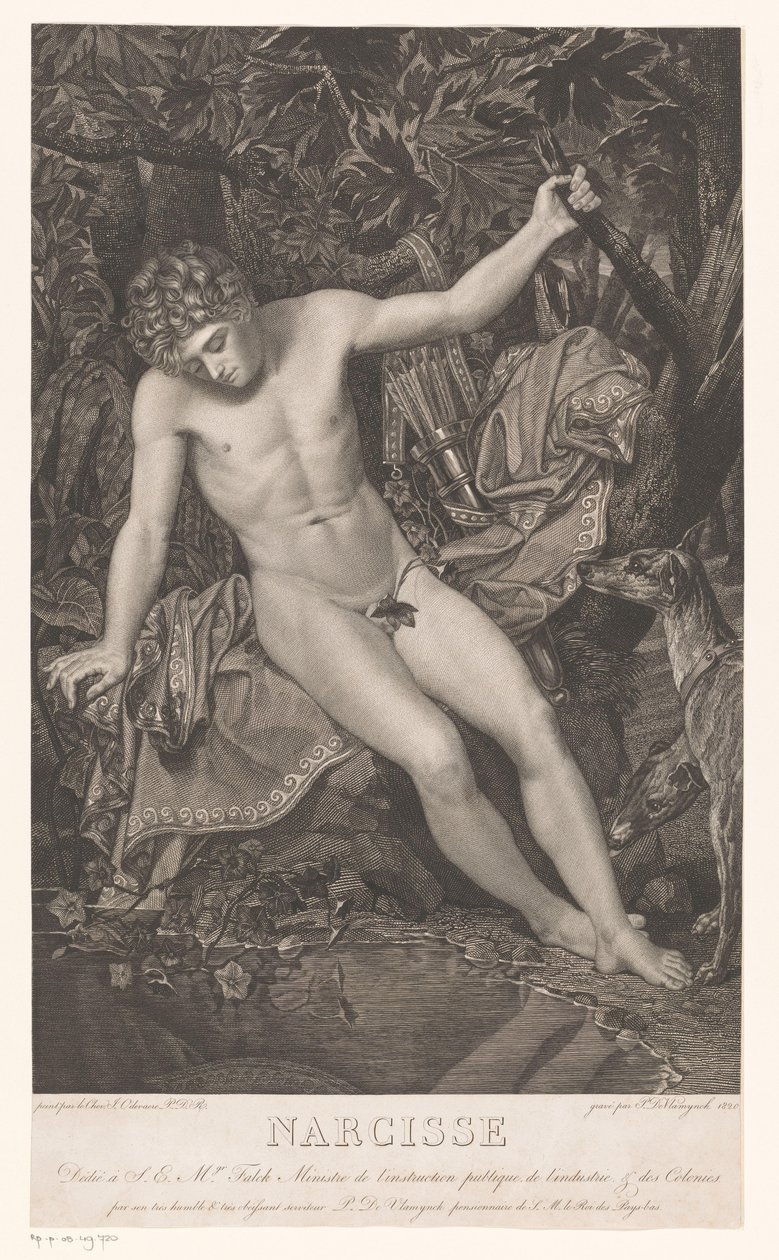Narciso en el paseo marítimo Narciso (título sobre el objeto) de Pieter Jan de Vlamynck