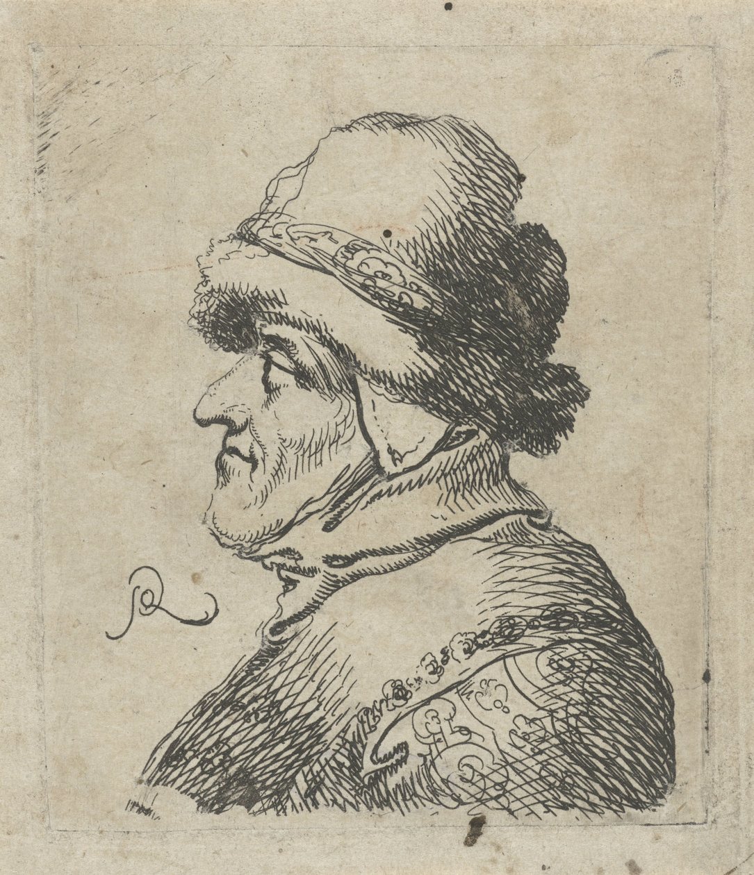 Cabeza de un anciano con sombrero de Pieter Jansz Quast