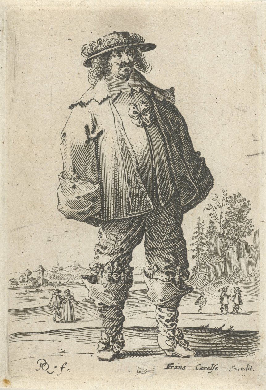 Hombre en ropa de moda de Pieter Jansz Quast