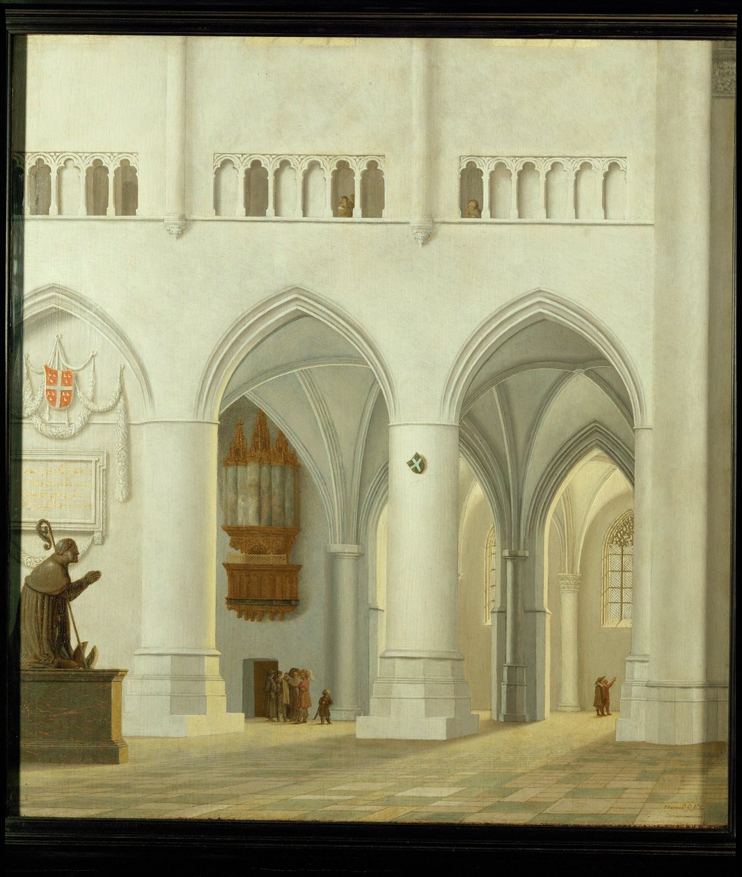 Interior de la iglesia de San Bavón en Haarlem, Países Bajos ... de Pieter Jansz Saenredam