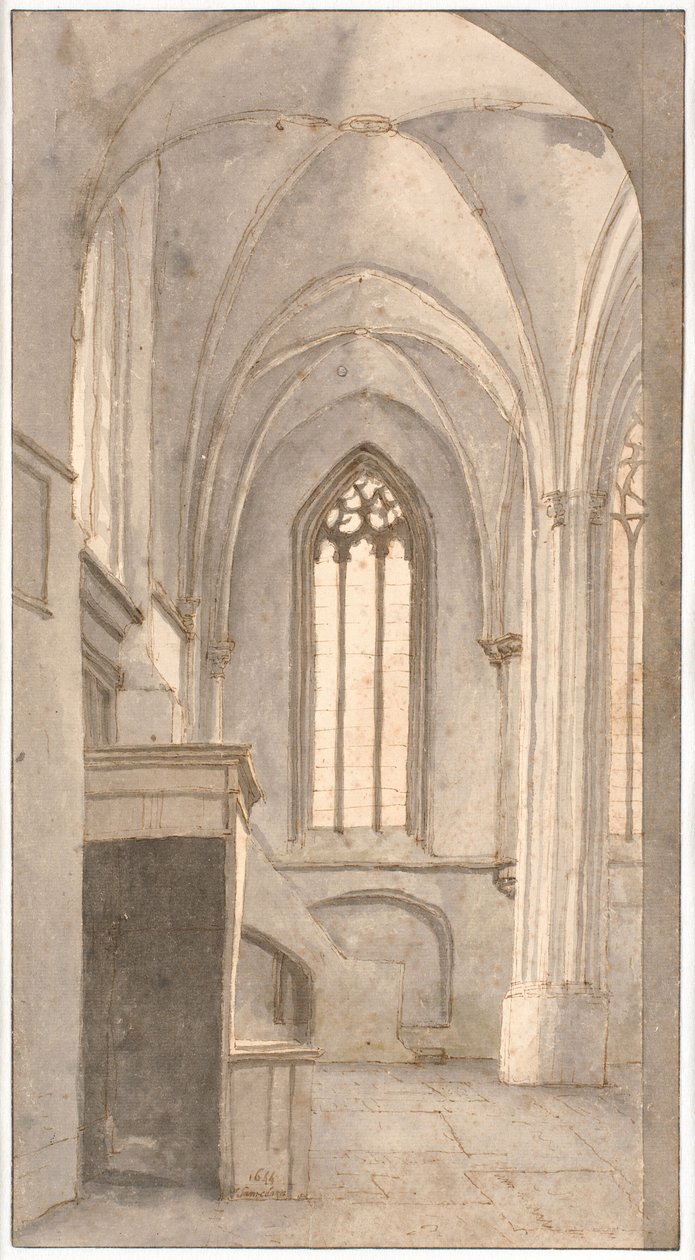 Vista del interior de la iglesia de Santa Cunera en Rhenen (prov. Utrecht) de Pieter Jansz Saenredam