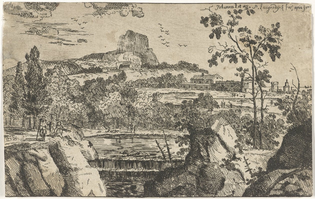 paisaje montañoso con cascada de Pieter Langendijk (I)