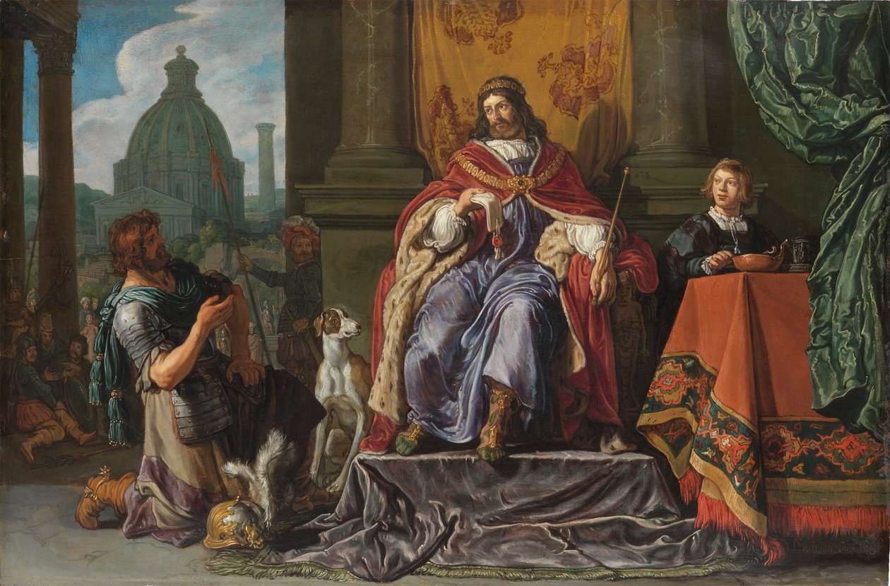 David entrega a Urías una carta para Joab de Pieter Lastman