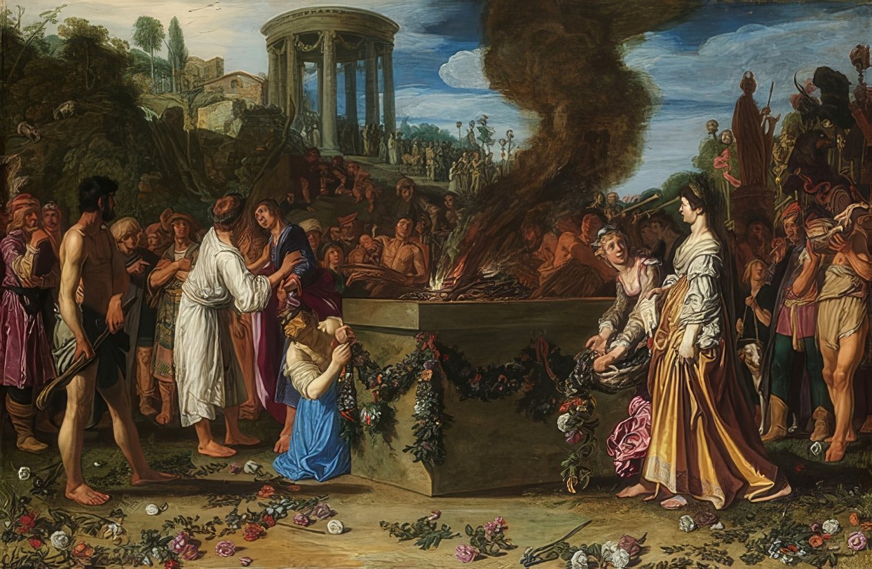 La disputa de sacrificios de Orestes y Pílades. 1614 de Pieter Lastman