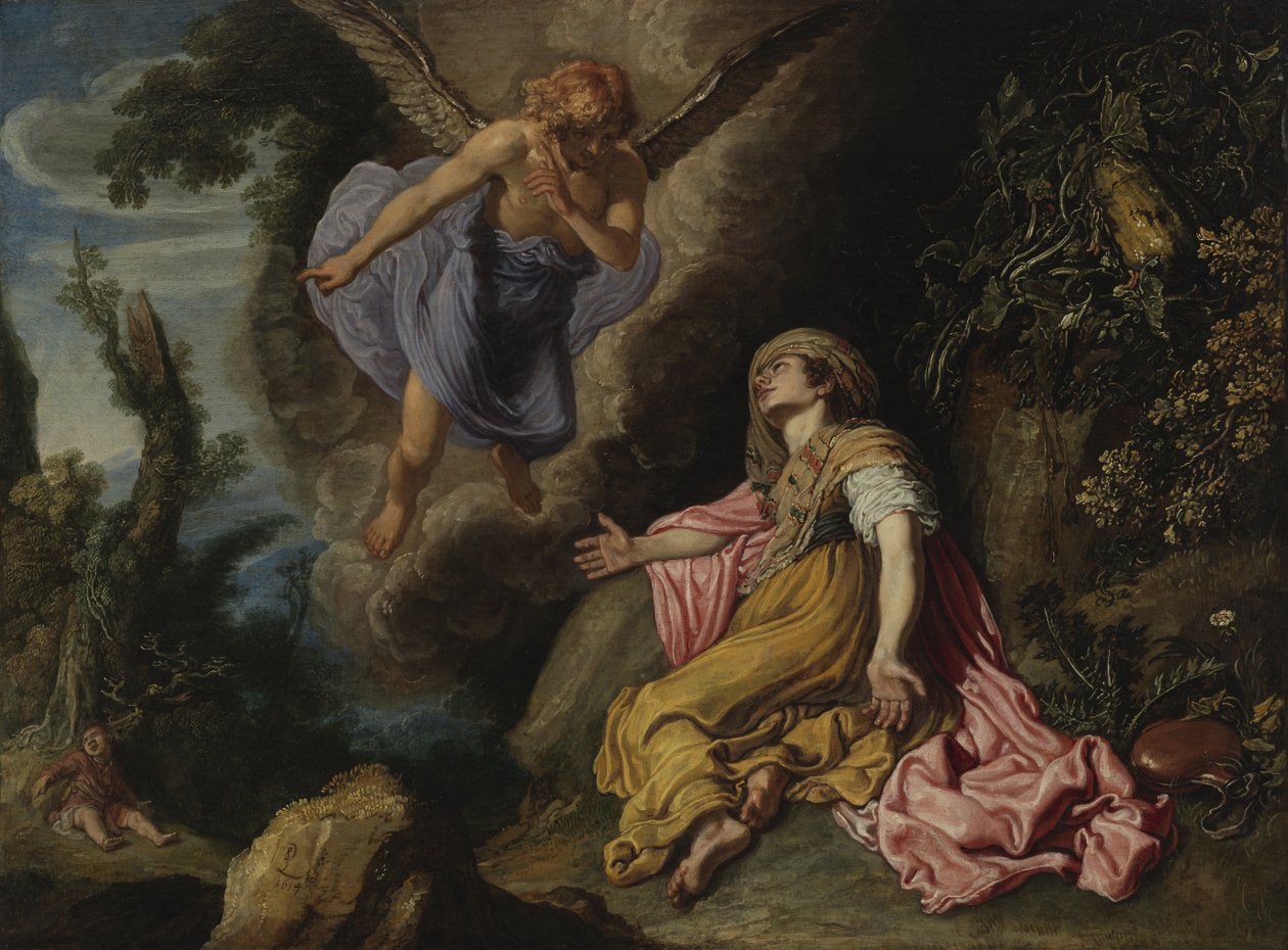 Agar y el ángel de Pieter Lastman