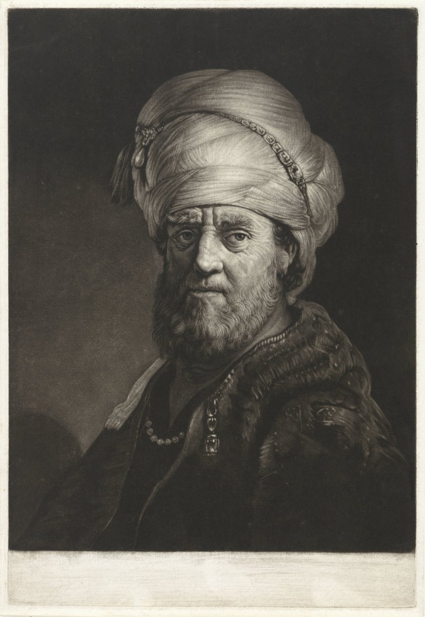 Retrato de un hombre con turbante de Pieter Louw