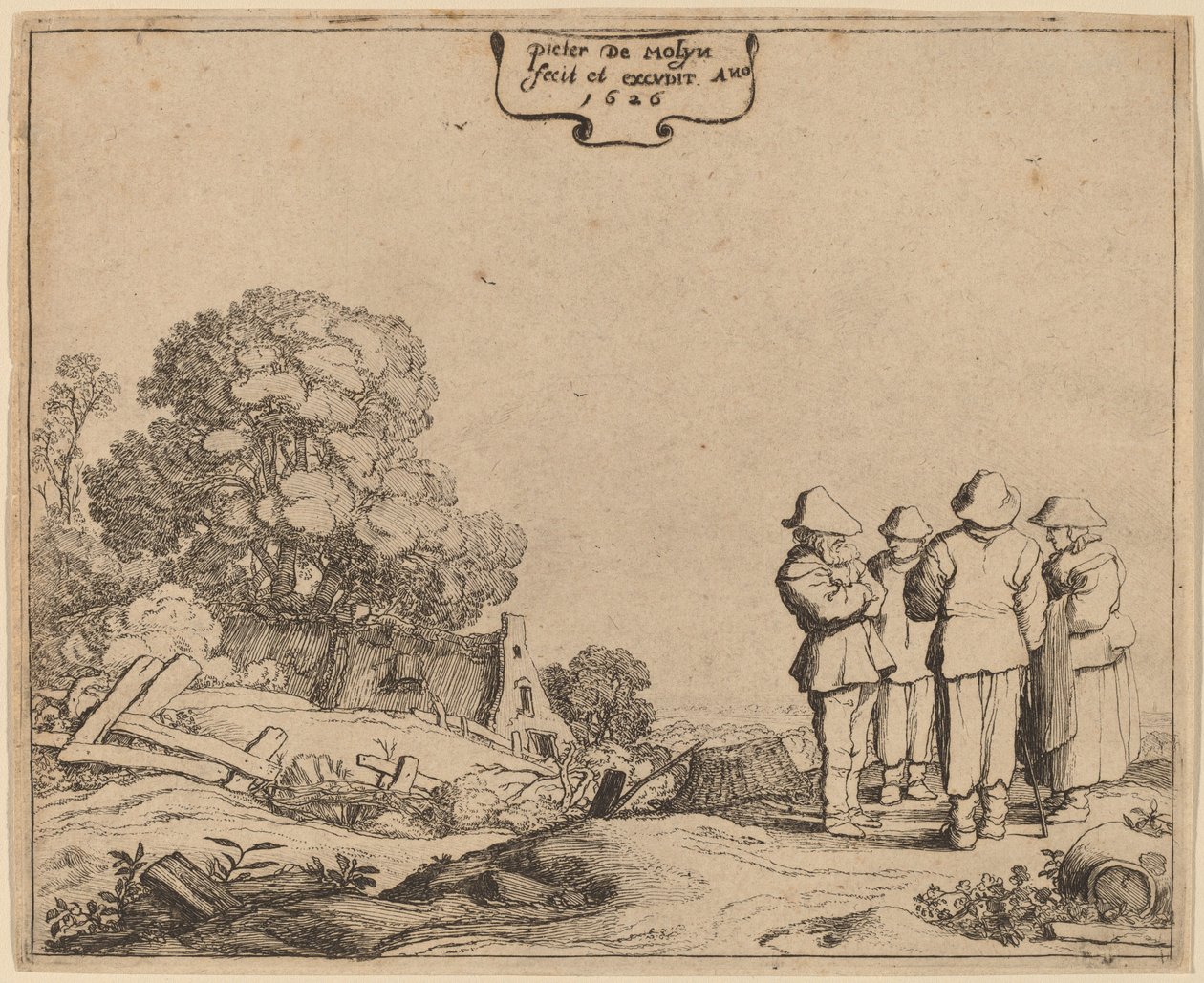 Tres Campesinos y una Mujer de Pieter Molijn