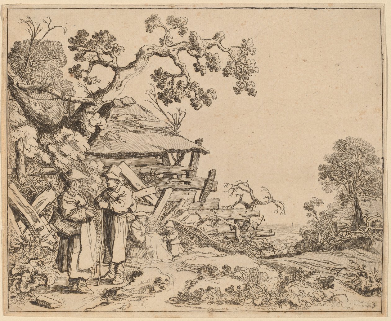 Mujer Conversando con un Campesino de Pieter Molijn