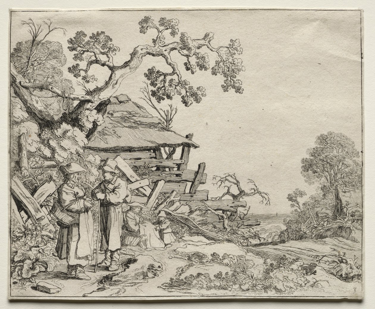 Paisaje con dos campesinos conversando de Pieter Molyn