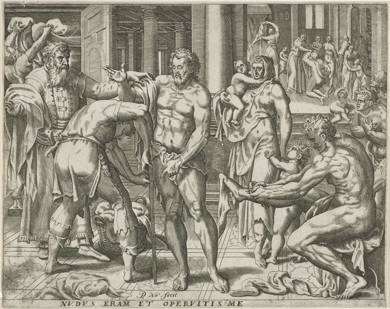 Vestir de los desnudos Obras de Misericordia (título de la serie) de Pieter Nagel