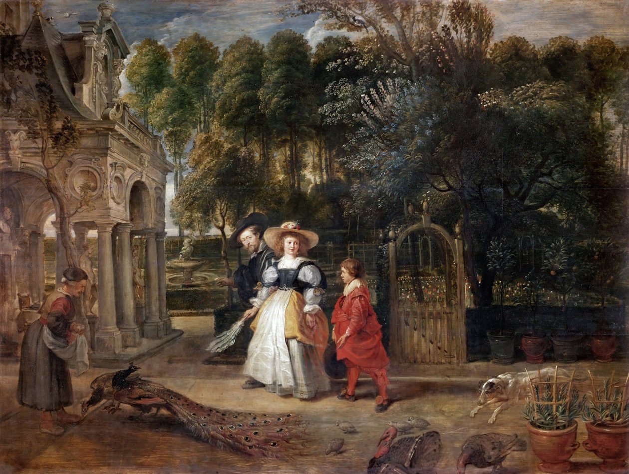 Rubens y Helene Fourment en el jardín, ca. 1631 de Peter Paul Rubens