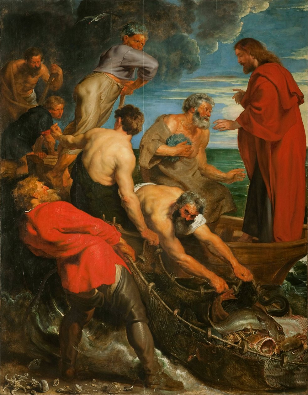 La pesca milagrosa Tríptico, panel central, 1618-1619 de Pieter Paul Rubens