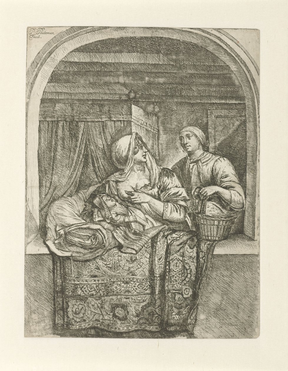 Mujer amamantando a su hijo de Pieter Peutemans