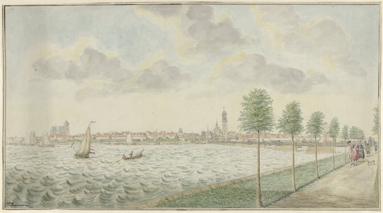 Vista de Kampen desde el lado del río de Pieter Remmers