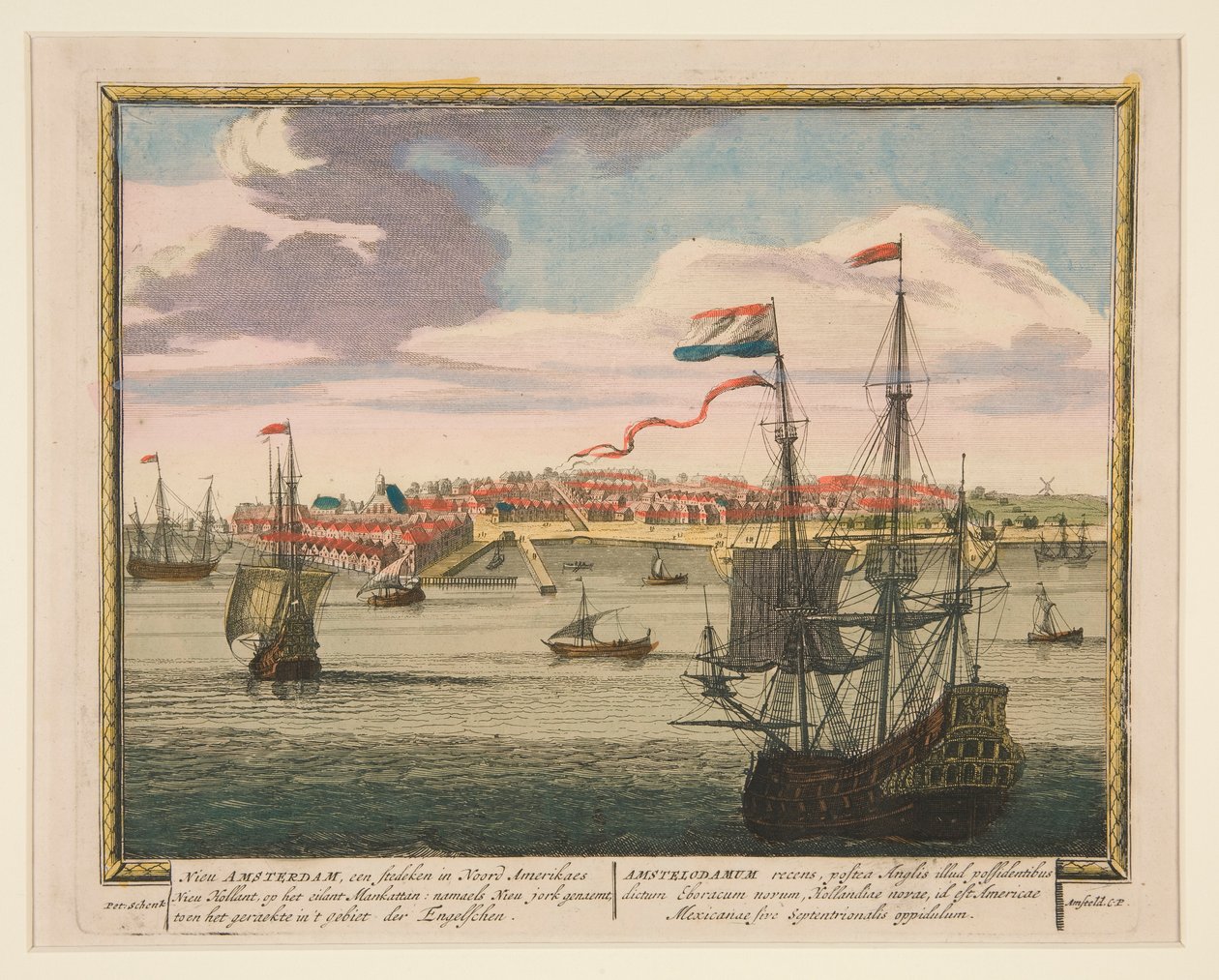 New Amsterdam, a Ciudades en América del Norte Nieu Holland, en la isla de Mankattan: namaels New jork llamado de Pieter Schenck I