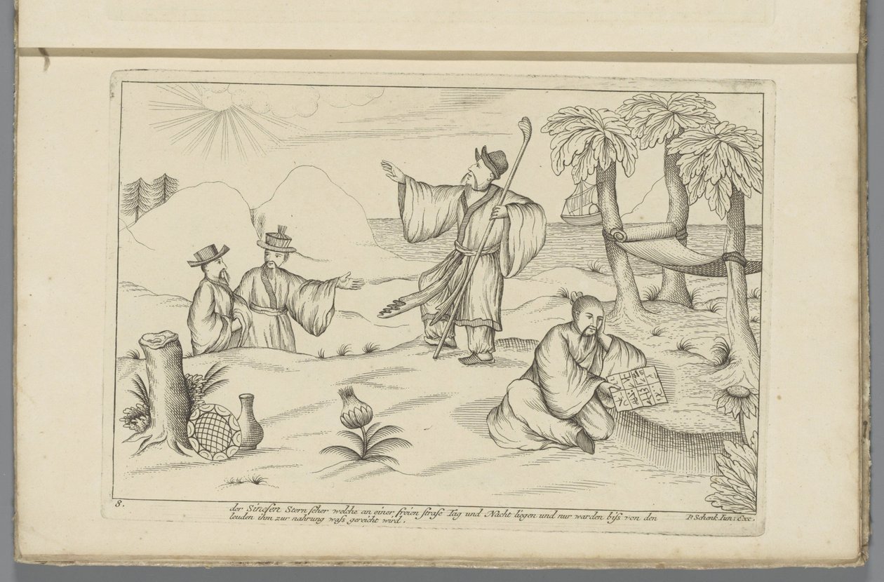 Estereadores chinos
Los videntes estelares de Sinesen, que se acuestan en una calle libre día y noche y sólo esperan que los leuden les den agua para alimentarse (título en el objeto)
Chinese gebruiken (título de la serie) de Pieter Schenk (II)