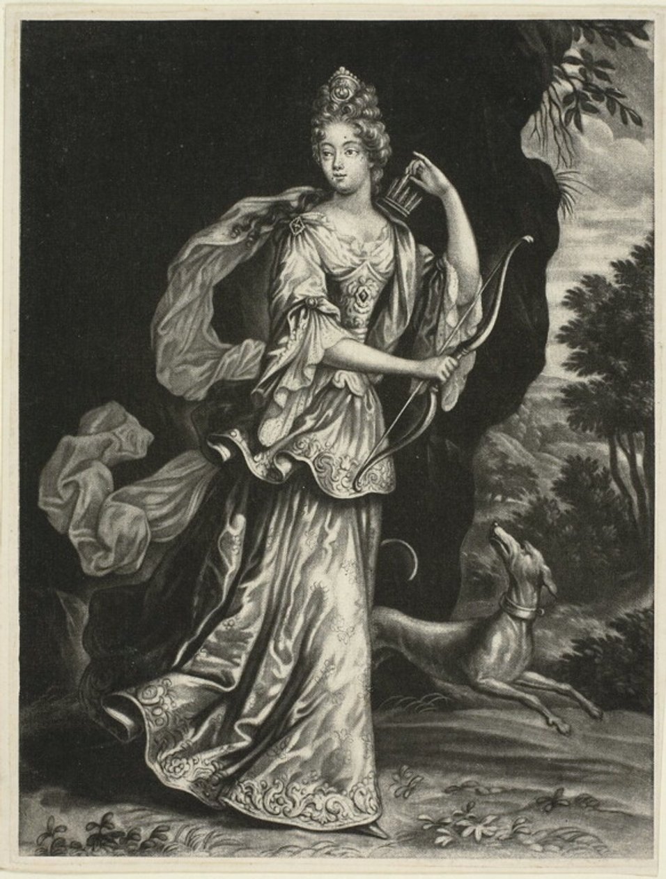 Anne Catharine Mouy, condesa de Broglia, como la diosa Diana de Pieter Schenk