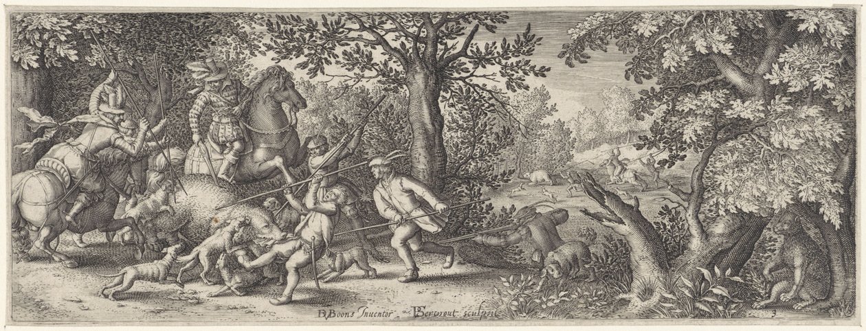 caza de osos Escenas de caza (título de la serie) de Pieter Serwouters