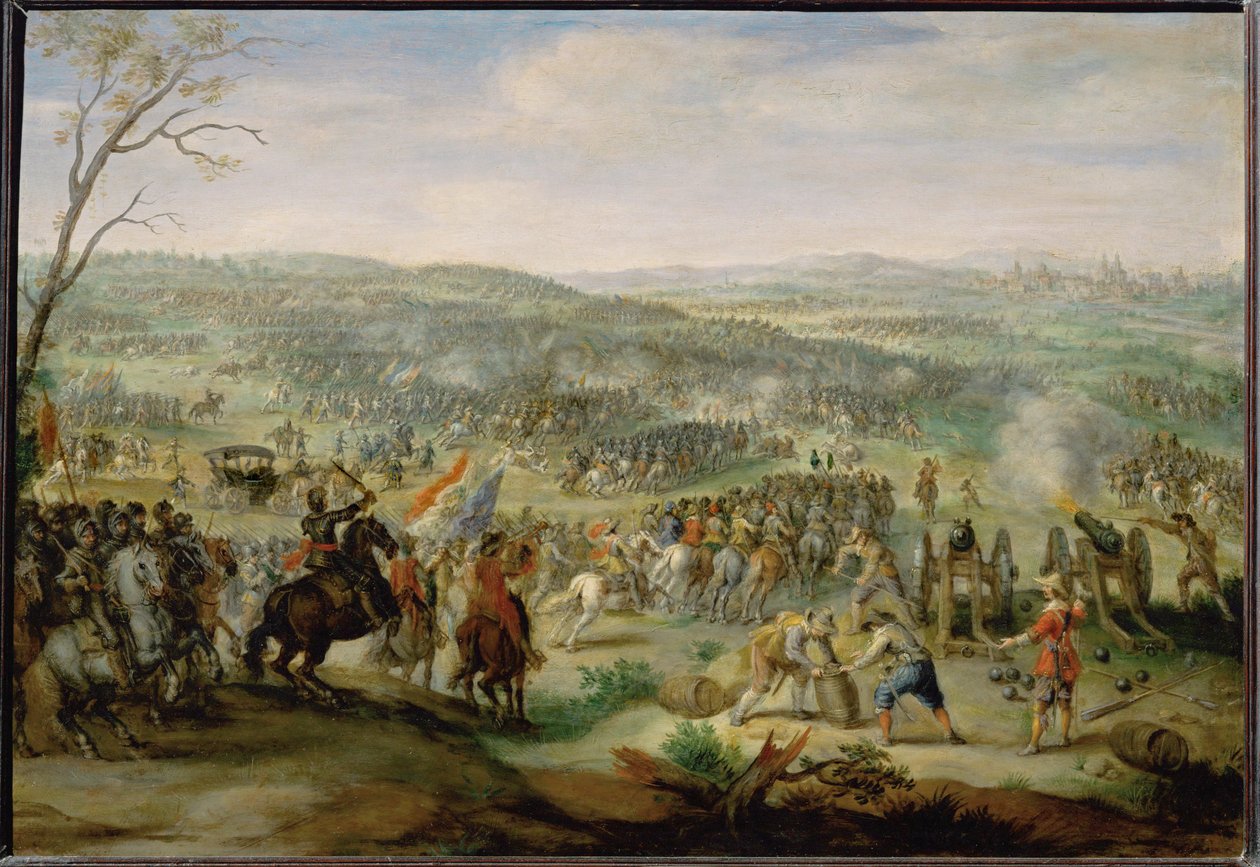 La batalla en la Montaña Blanca cerca de Praga ... de Pieter Snyers