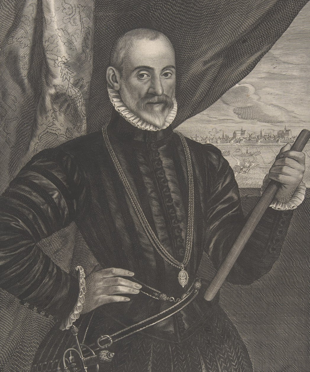 Francisco Valdés, comandante español, de la serie Quatuor Personae de Pieter Soutman