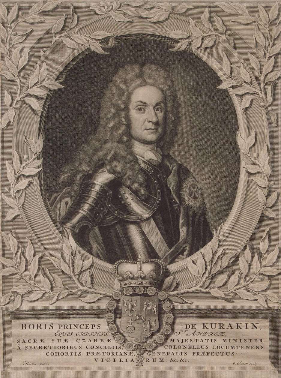 Retrato del Príncipe Boris Ivanovich Kurakin 1676-1727, después de 1717 de Pieter Stevens Gunst van
