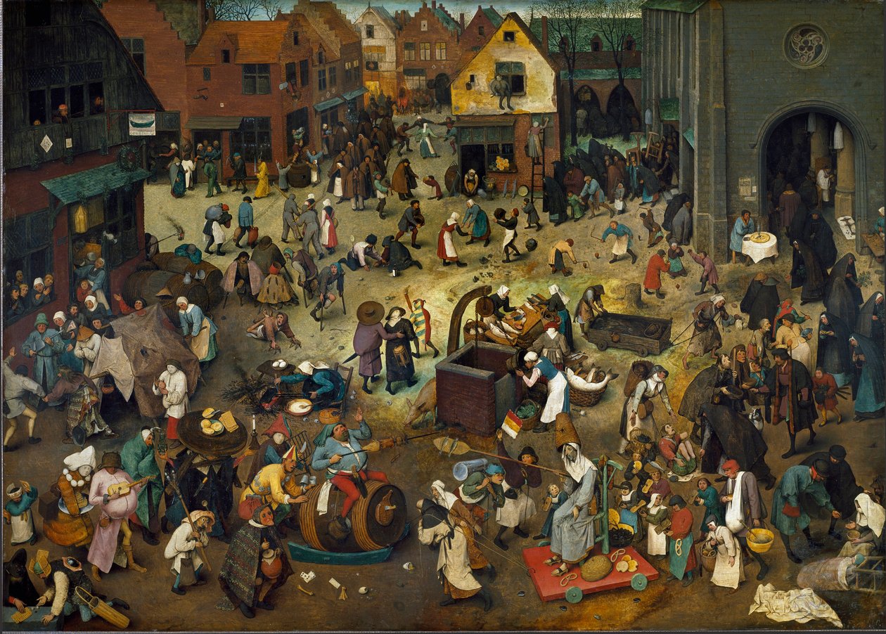 La lucha del Carnaval (Martes de Carnaval) y Careme de Pieter The Elder Brueghel