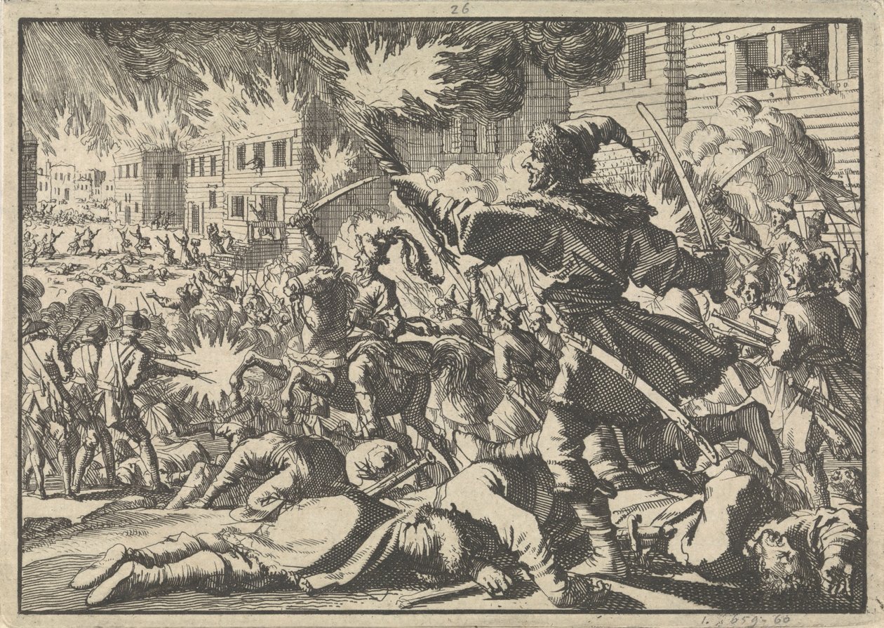 Luchas en las calles de Moscú entre rusos y polacos en 1611, 1698 de Pieter Van der Aa