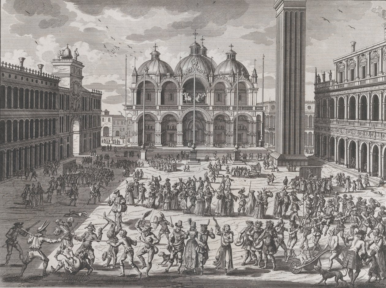El carnaval de Venecia, de: Thesaurus Antiquitatum et Historiarum Italiae, vol. IX, 1722 de Pieter Van der Aa
