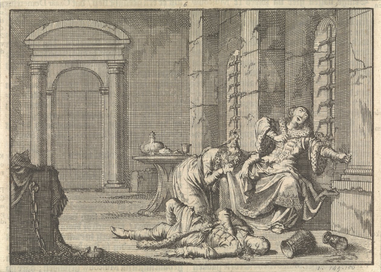 La muerte del zar Fyodor II Borisovich Godunov, 1605 de Pieter Van der Aa