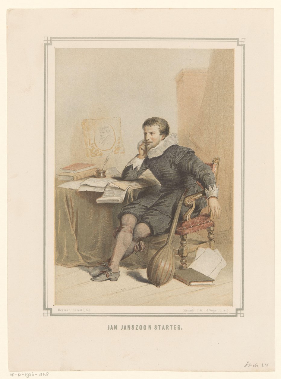 Jan Janszoon Starter en su escritorio de Pieter Wilhelmus van de Weijer