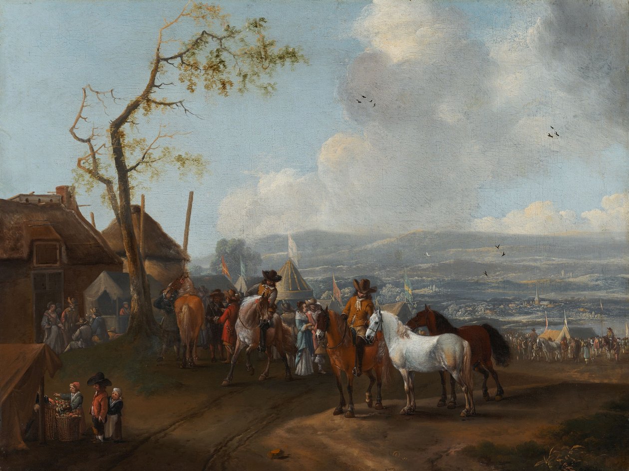 Escena de campamento (óleo sobre lienzo) de Pieter Wouwermans or Wouwerman