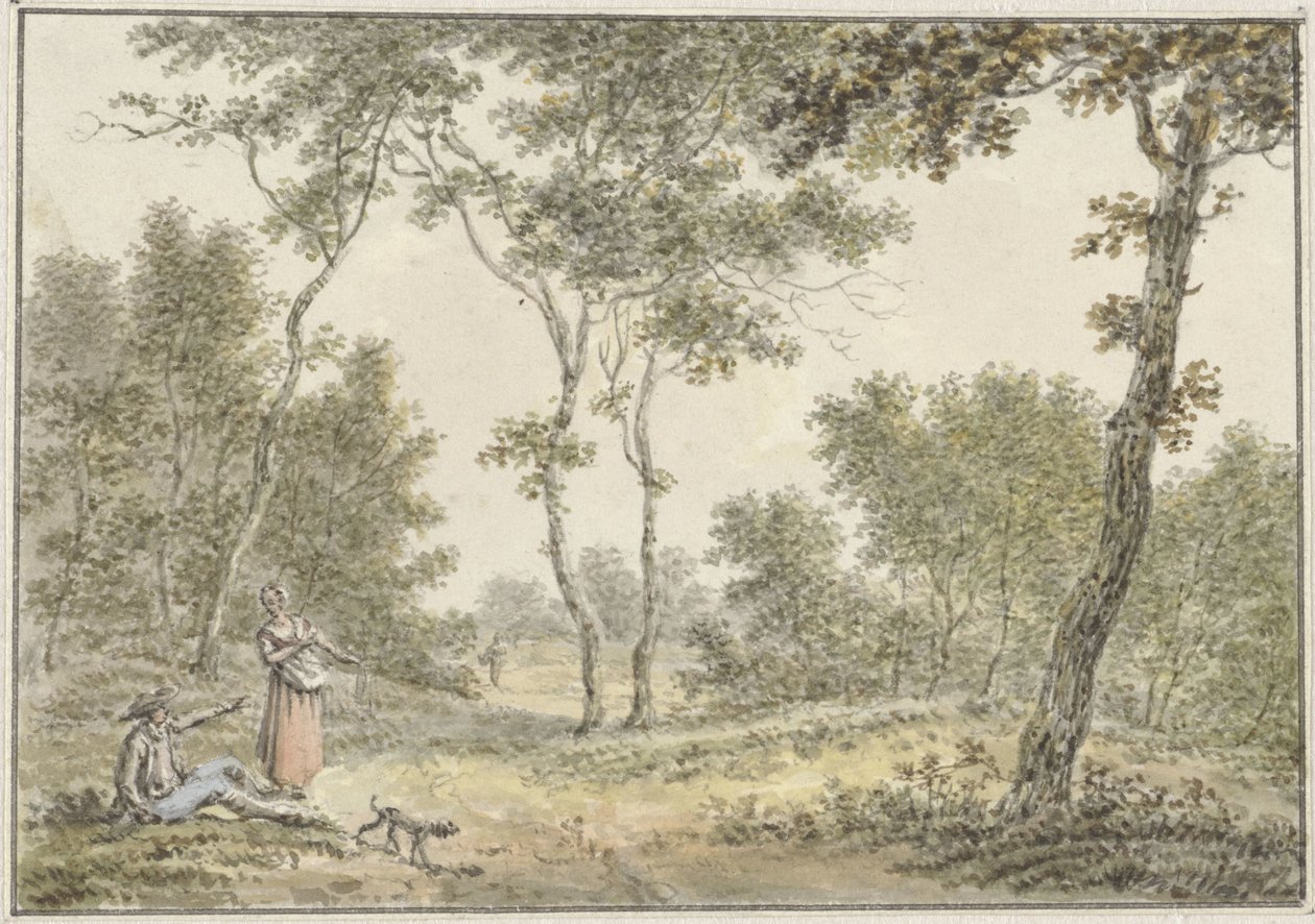 Paisaje forestal con algunas figuras de Pieter de Goeje