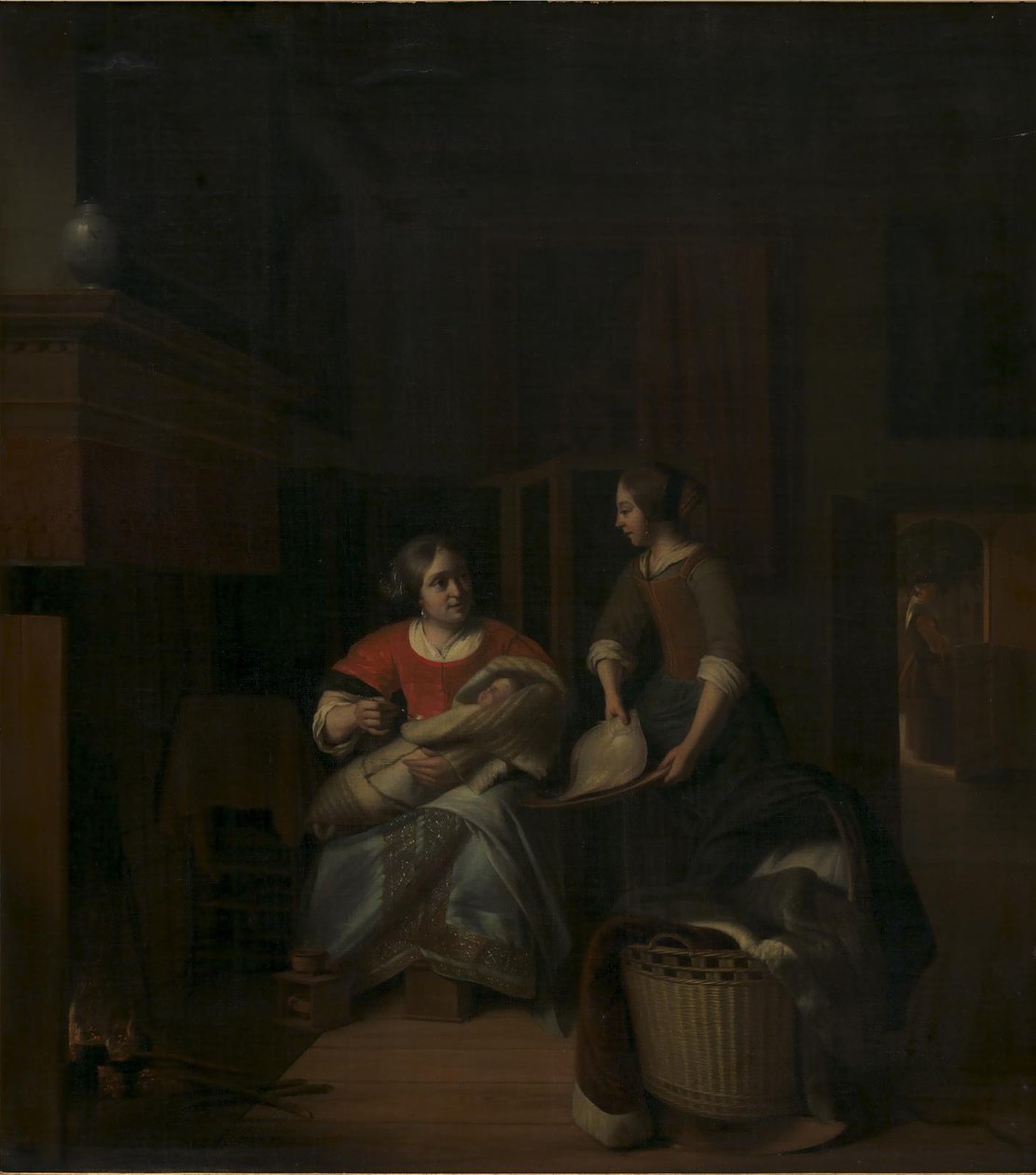 Ama de casa instruyendo a su criada de Pieter de Hooch