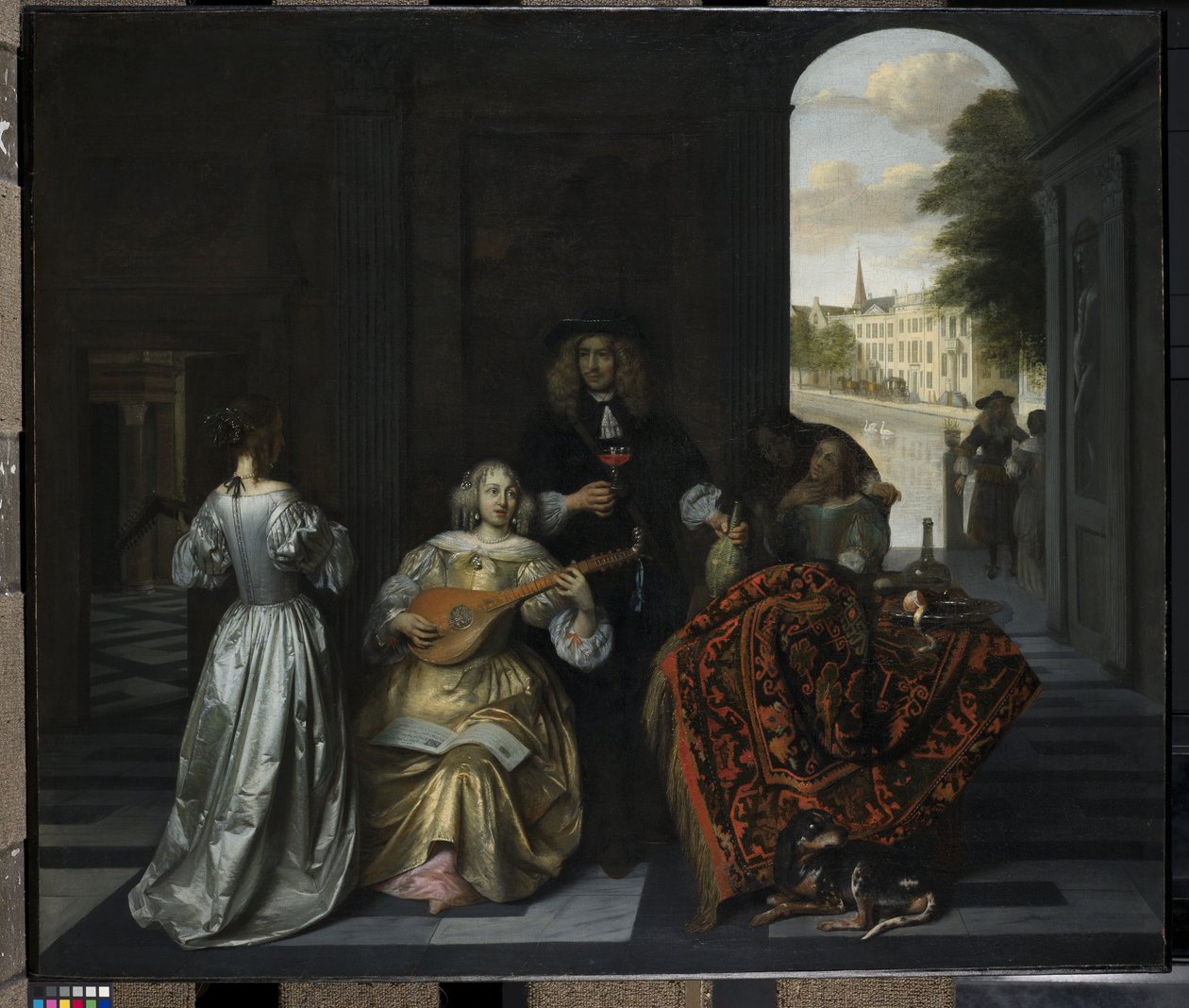 A Music Party (óleo sobre lienzo) de Pieter de Hooch