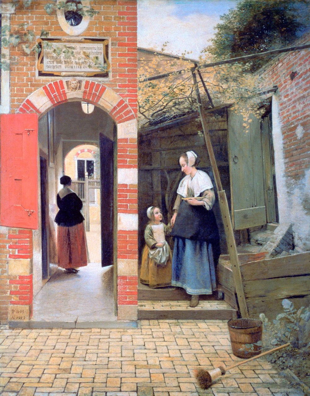 Patio de una casa en Delft, 1658 de Pieter de Hooch