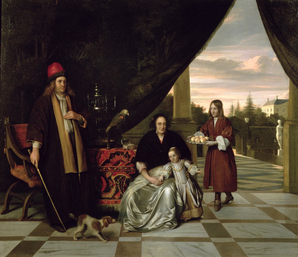 Retrato de familia en una terraza, 1667 de Pieter de Hooch