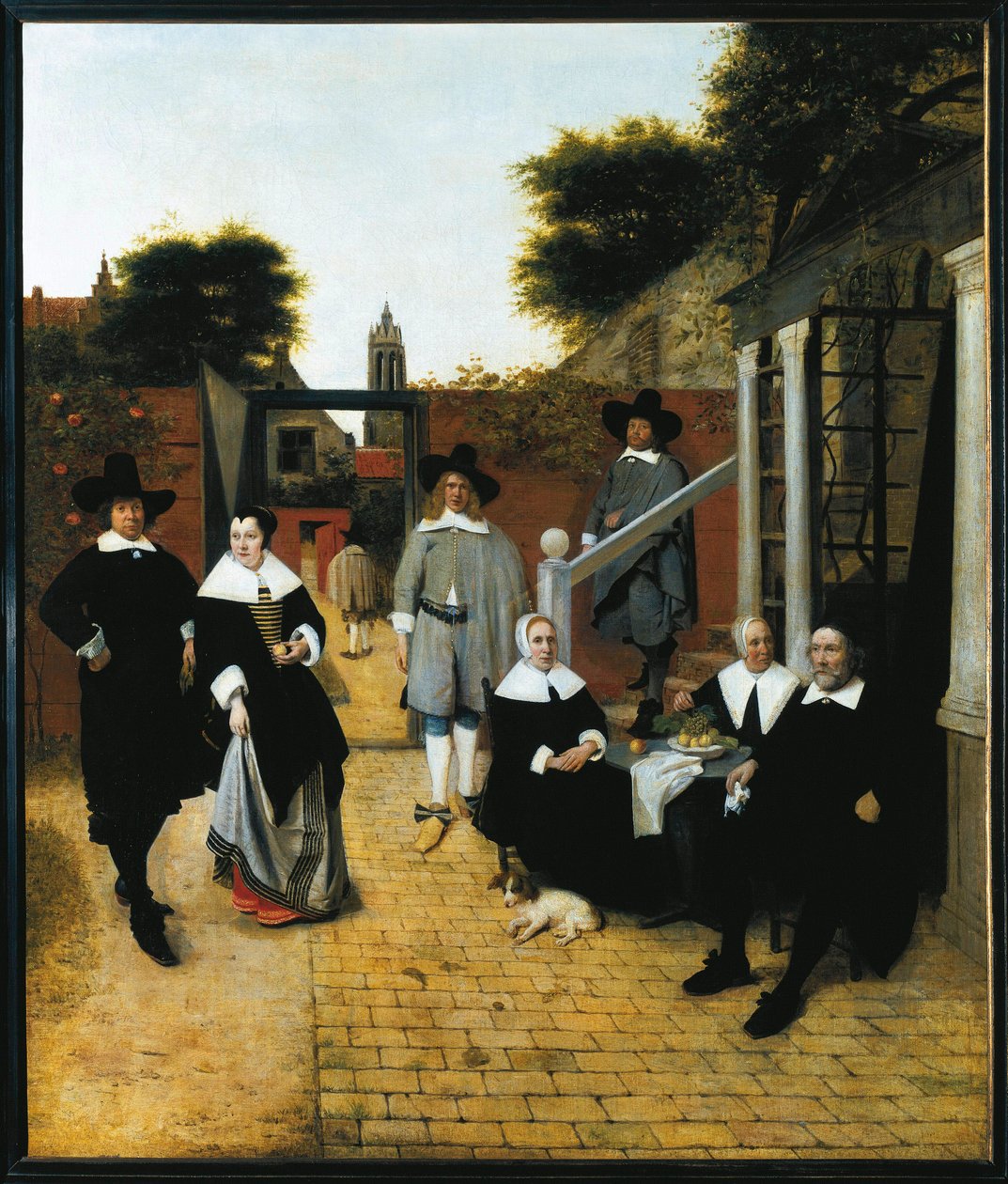 Retrato de grupo de una familia burguesa de Delft de Pieter de Hooch