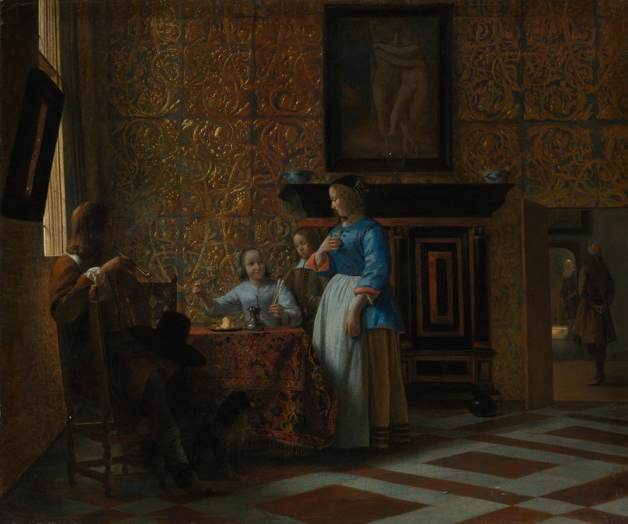 Tiempo de ocio en un entorno elegante, ca. 1663-65 de Pieter de Hooch