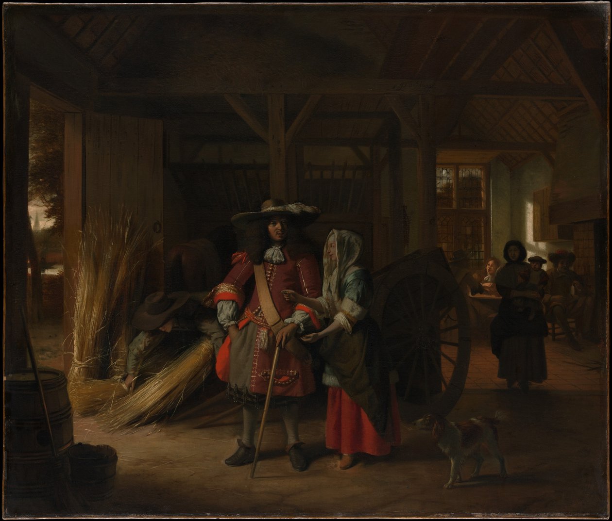 Pagando a la anfitriona de Pieter de Hooch
