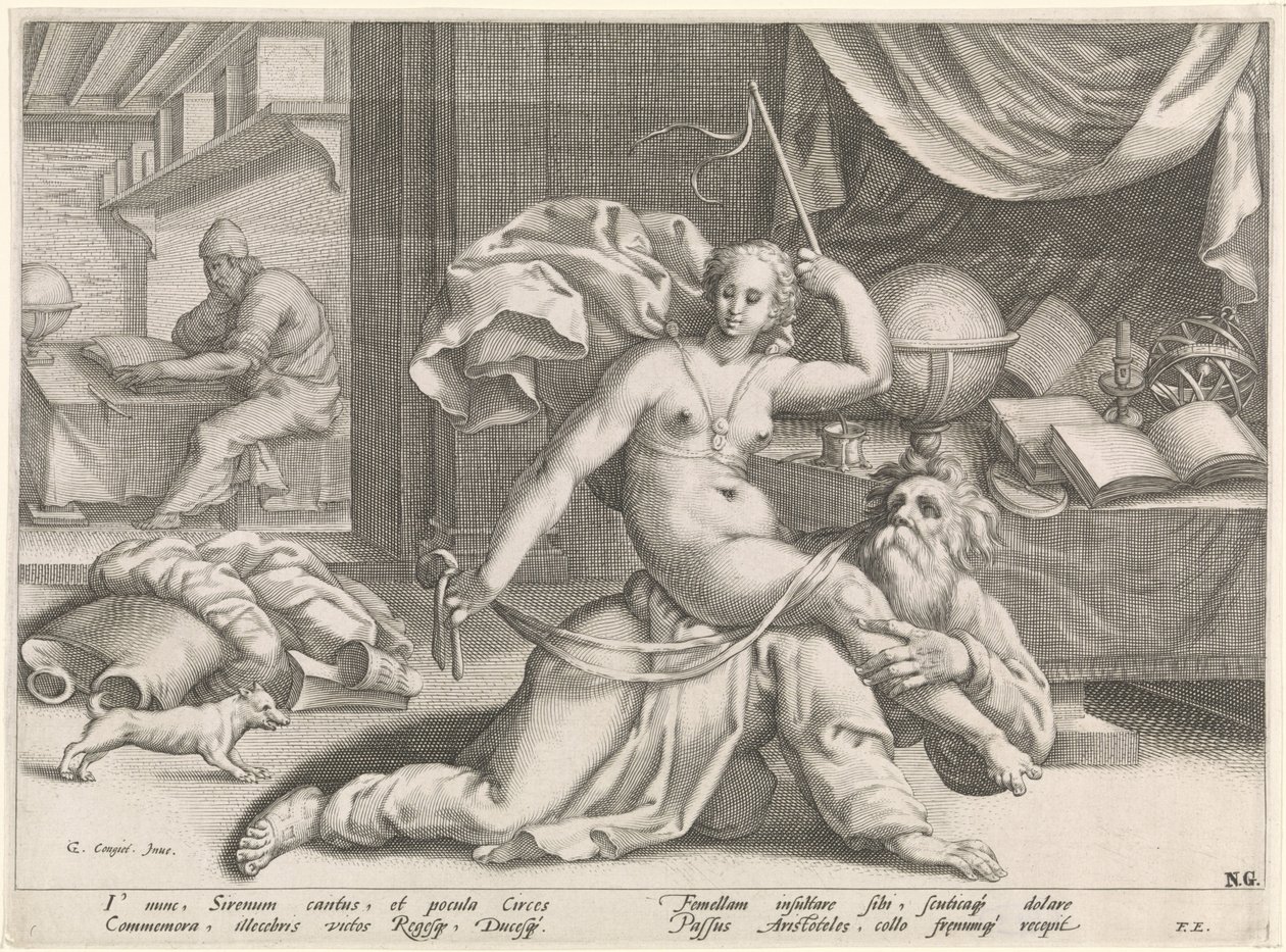 Aristóteles y Phyllis de Pieter de Jode (I) (attributed to)