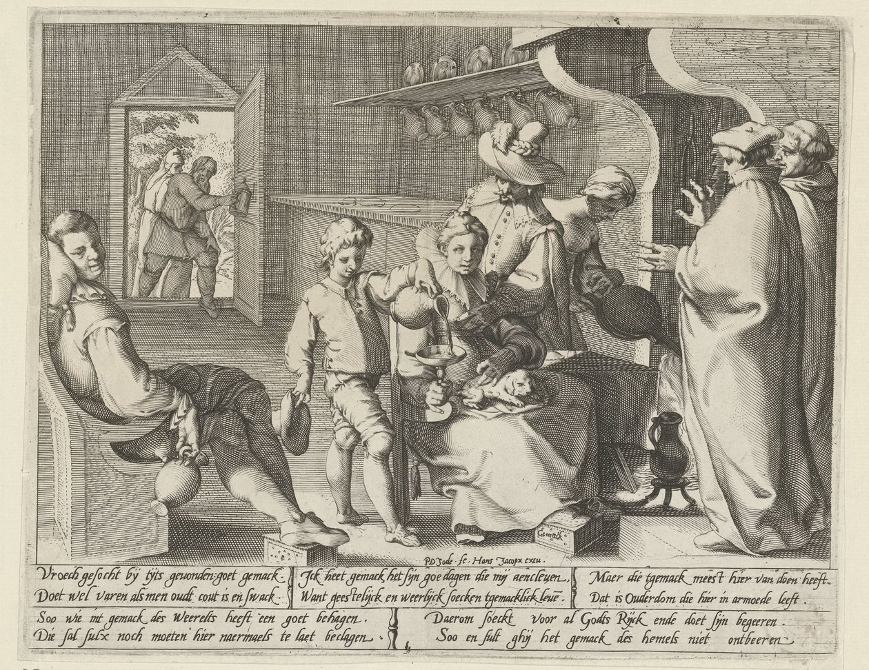 Alegoría de la pereza Gemack (título sobre el objeto) de Pieter de Jode (I)