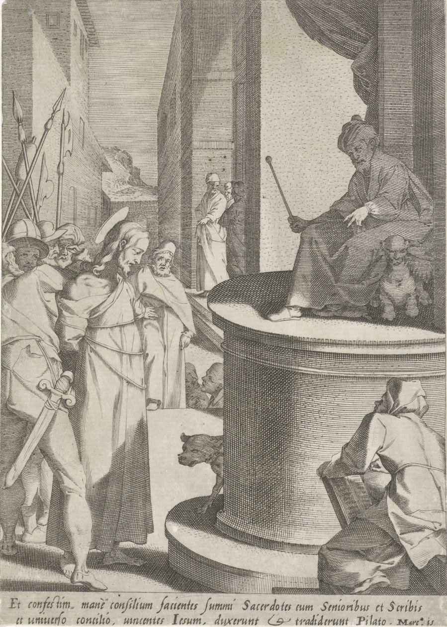 Cristo para Pilato Passie van Christus (título de la serie) Pasión y Resurrección (título de la serie) de Pieter de Jode (I)