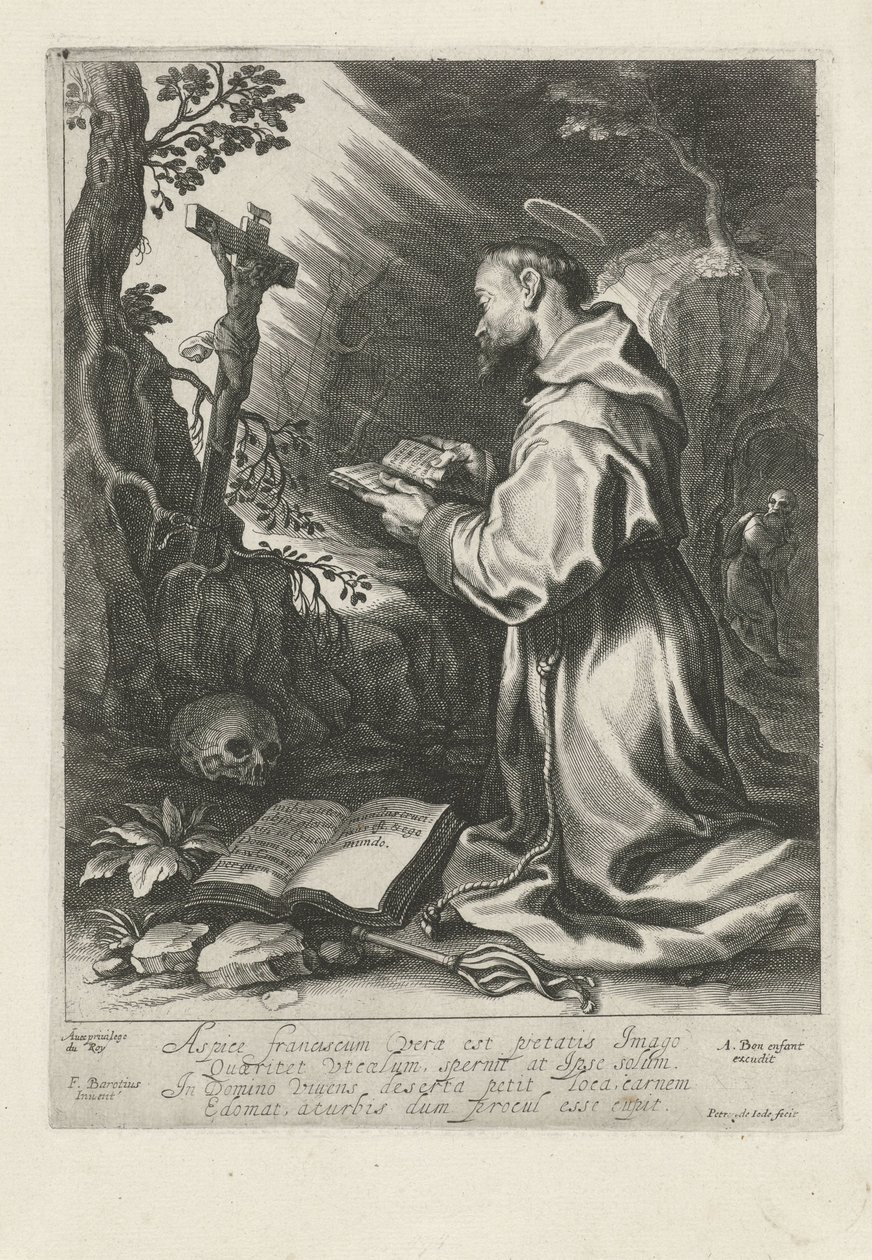 San Francisco arrodillado ante el crucifijo de Pieter de Jode (I)